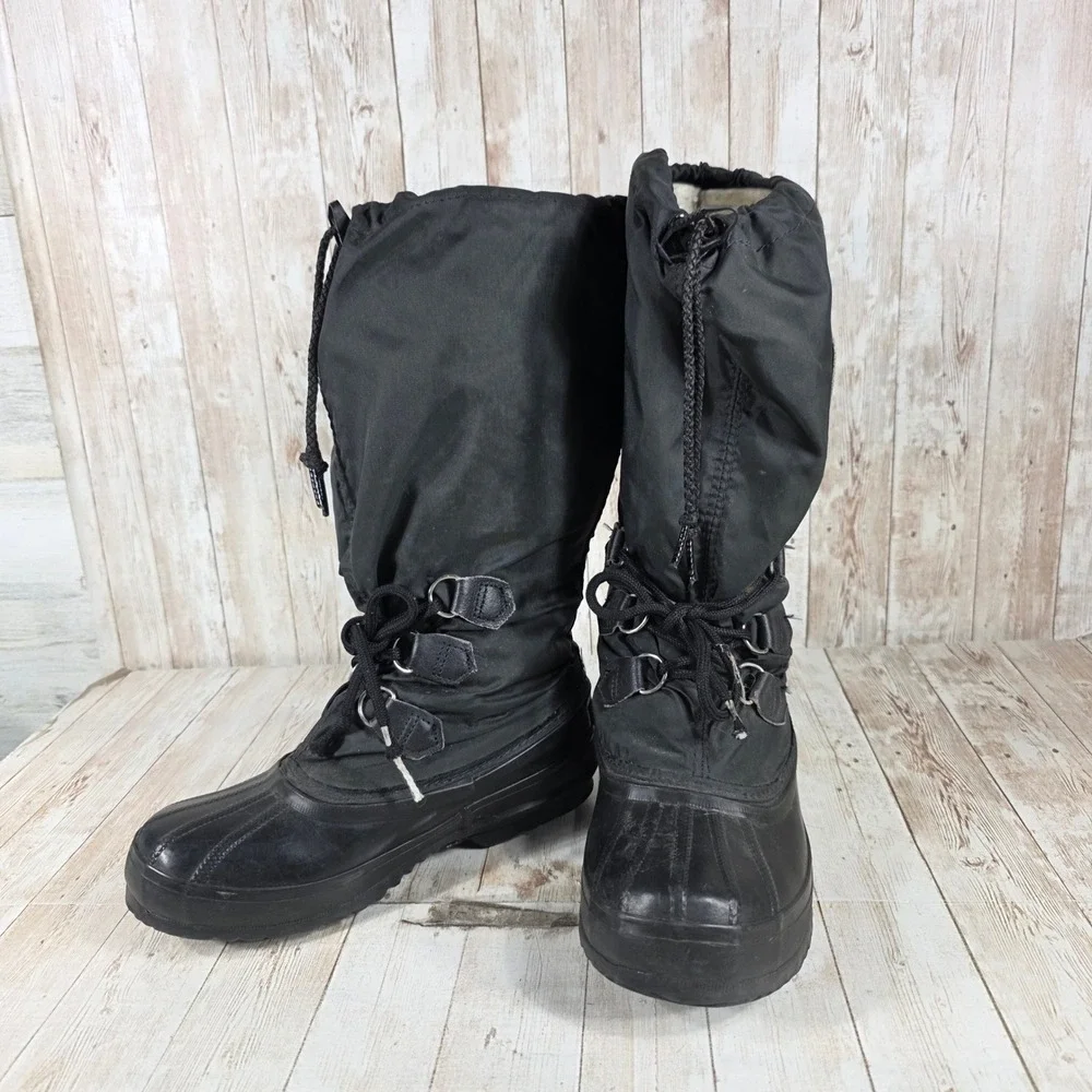 Sorel Snowlion Women's Black Insulated Winter Snow‎ Boots Size 6